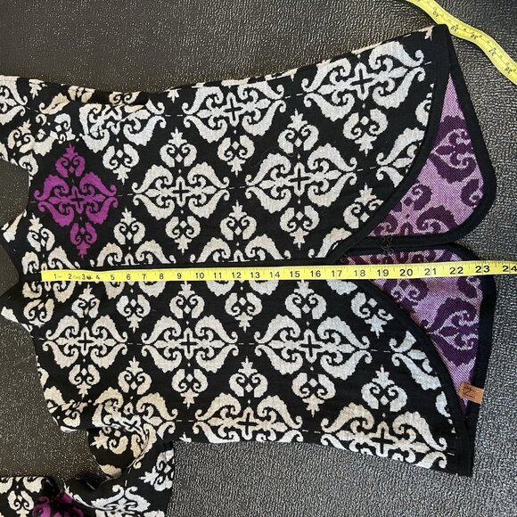 Neve Merino Wool Womens M Geometric Cardigan Jacket Warm Winter Artsy Office - Picture 7 of 9